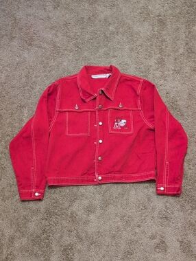 Vintage Arkansas Razorbacks Denim Varsity Jacket